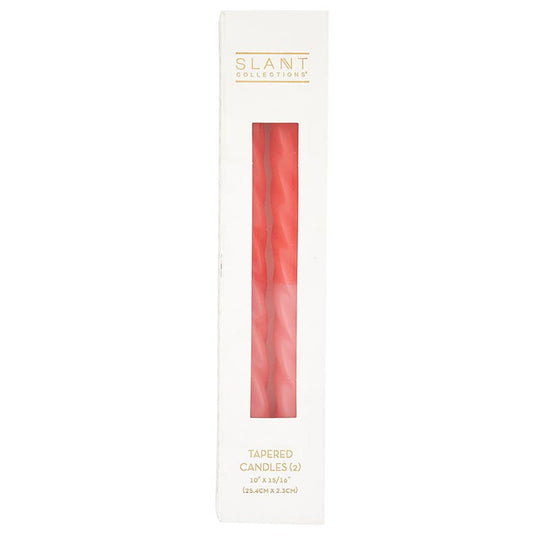 Set of 2 Tapered Candle in Red Pink  | Aesthetic Unscented Table Decor