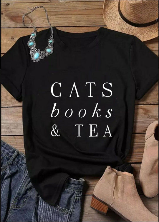 Cats & coffee &Jesus - Cats & Books &Tea Fur Mama T shirt Gift For