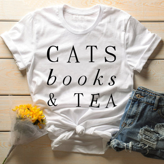 Cats & coffee &Jesus - Cats & Books &Tea Fur Mama T shirt Gift For
