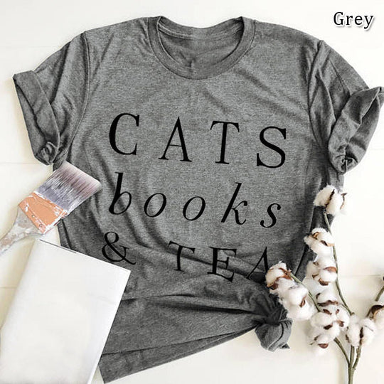 Cats & coffee &Jesus - Cats & Books &Tea Fur Mama T shirt Gift For