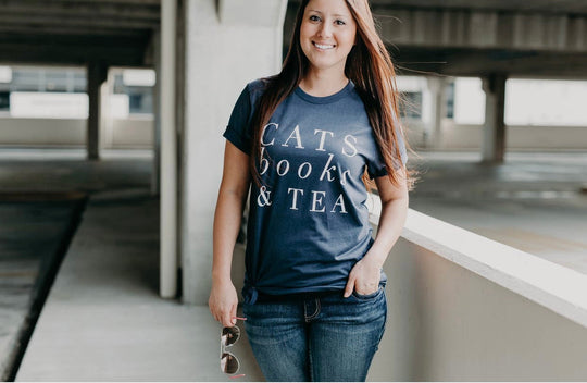Cats & coffee &Jesus - Cats & Books &Tea Fur Mama T shirt Gift For
