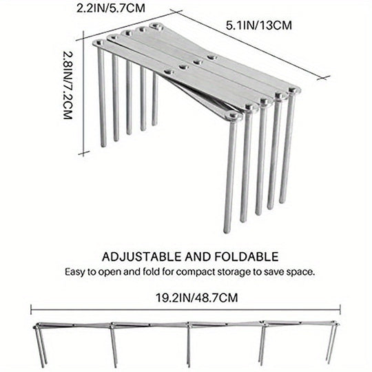 Retractable Multi-Purpose Stainless Steel Dish Plate Rack - Kitchen
