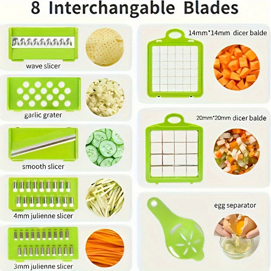 16in1 Multifunctional Vegetable Chopper  Slicer Set.