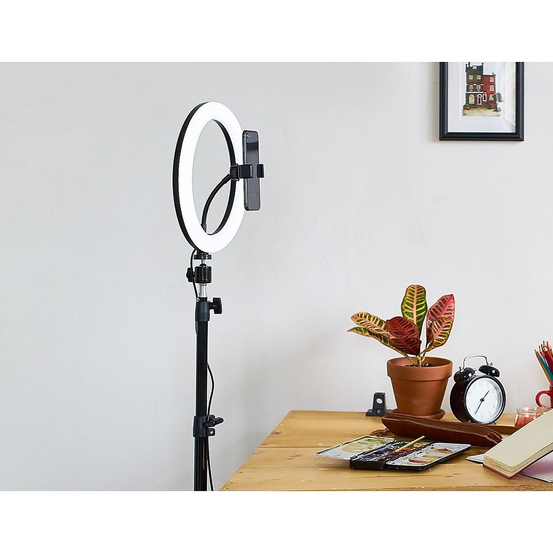 10" LED Selfie Ring Light with 1.6M Tripod Stand Phone Holder Photo