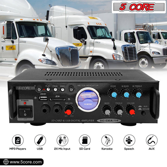XCore Dual Channel Amplifier Car Audio System 300W Audio Reciver Car