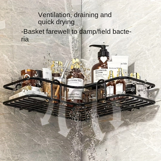 RustResistant Wrought Iron Shower Caddy NoDrill Organizer