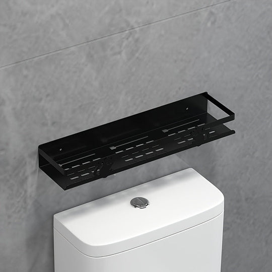 NoDrill Black Bathroom Storage Rack  SpaceSaving Iron Organizer