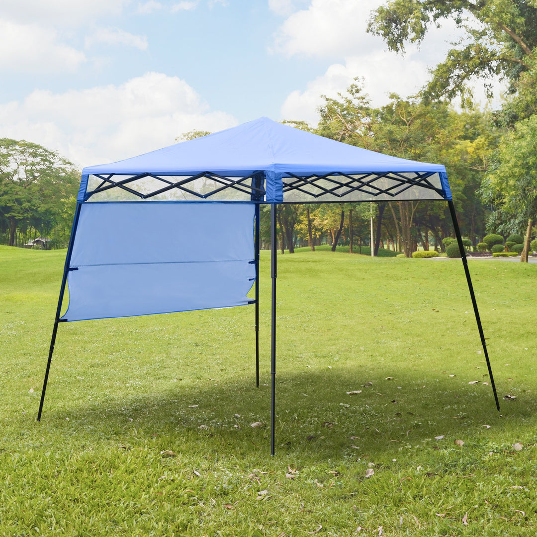 Outsunny 7' x 7' Garden Foldable Pop Up Gazebo Tent with Backpack &