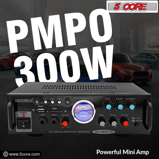 XCore Dual Channel Amplifier Car Audio System 300W Audio Reciver Car