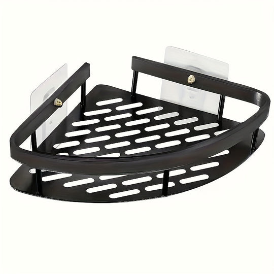 SpaceSaving Double Layer Aluminum Corner Bathroom Shelf