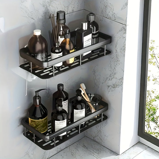 RustResistant NoDrill Bathroom Shelves SpaceSaving Shower Organizer