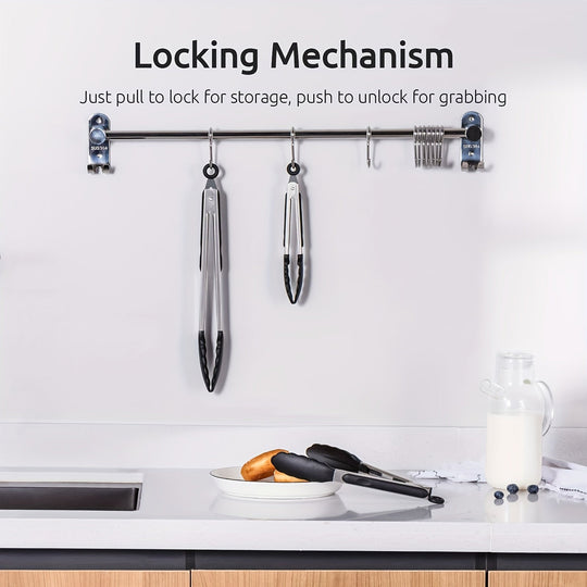 HighHeat Silicone Kitchen Tongs with Locking Grip 30cm