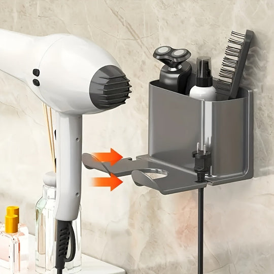 Sleek WallMounted Bathroom Organizer Rack with Smartphone Holder
