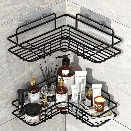 RustResistant Wrought Iron Shower Caddy NoDrill Organizer