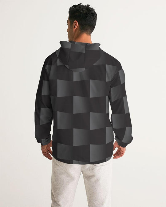 Mens Lightweight Windbreaker Jacket with Hood and Zipper Closure