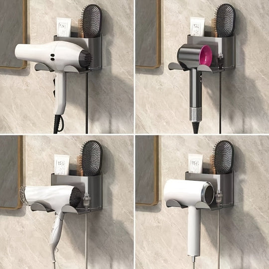 Sleek WallMounted Bathroom Organizer Rack with Smartphone Holder