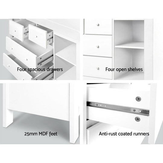 Keezi Baby Changing Table Diaper Station Drawers Chest Cabinet Nursery
