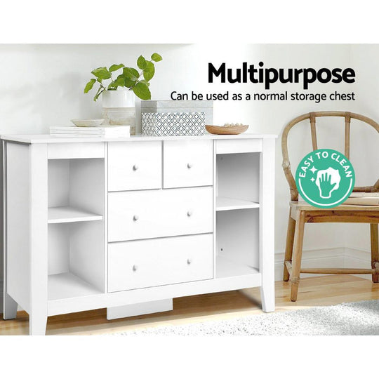 Keezi Baby Changing Table Diaper Station Drawers Chest Cabinet Nursery