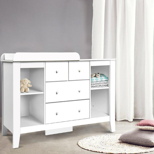 Keezi Baby Changing Table Diaper Station Drawers Chest Cabinet Nursery