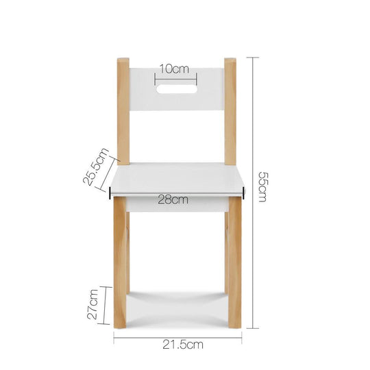 Keezi 3PCS Kids Table and Chairs Set Storage Toys Play Activity Desk