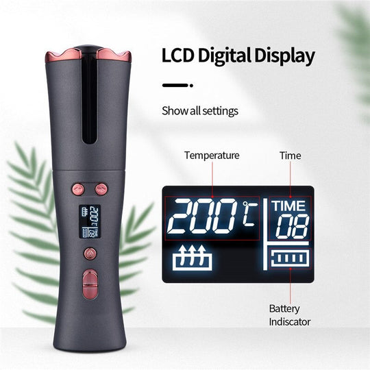 Wireless Auto Curling Irons Portable Automatic Rotating Hair Curler