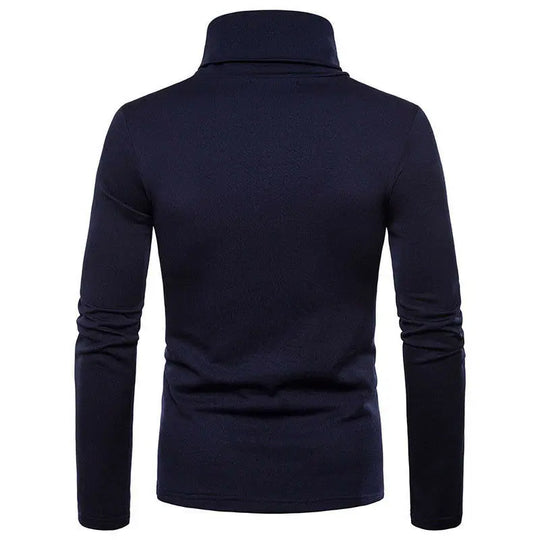 Autumn Winter Mens Turtleneck Sweaters Casual Thermal Long Sleeve Slim