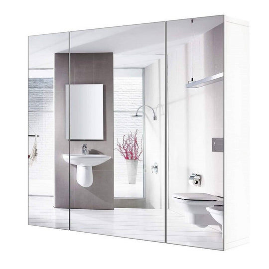 Modern 3-Door Wall Mounted Medicine Cabinet Bathroom Mirror Cupboard