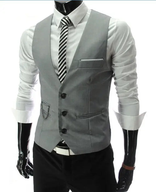 M-7XL 2024 New Dress Vests For Men Slim Fit Mens Suit Vest Male