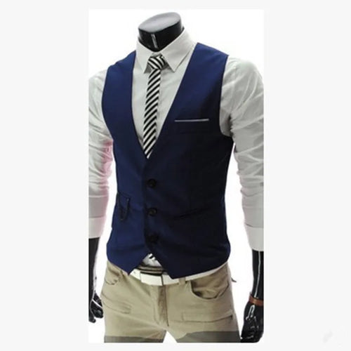 M-7XL 2024 New Dress Vests For Men Slim Fit Mens Suit Vest Male