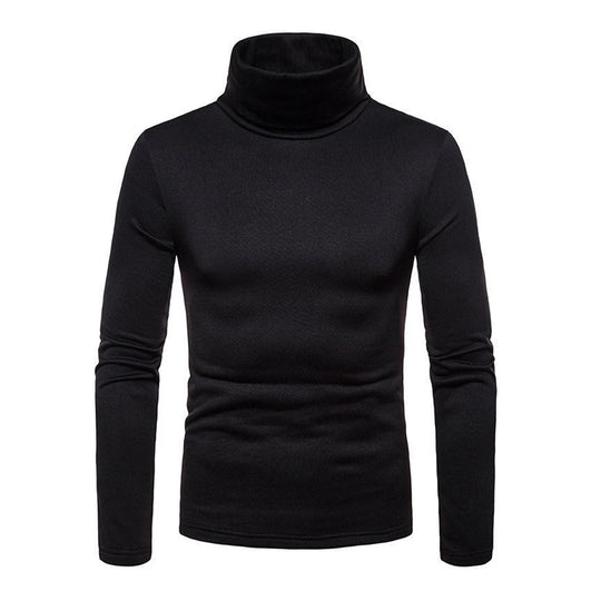 Autumn Winter Mens Turtleneck Sweaters Casual Thermal Long Sleeve Slim