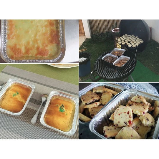 50pcs Disposable BBQ Drip Pans Aluminum Foil Grease Drip Pans