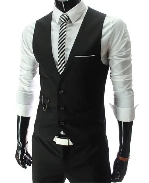 M-7XL 2024 New Dress Vests For Men Slim Fit Mens Suit Vest Male