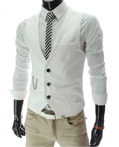 M-7XL 2024 New Dress Vests For Men Slim Fit Mens Suit Vest Male