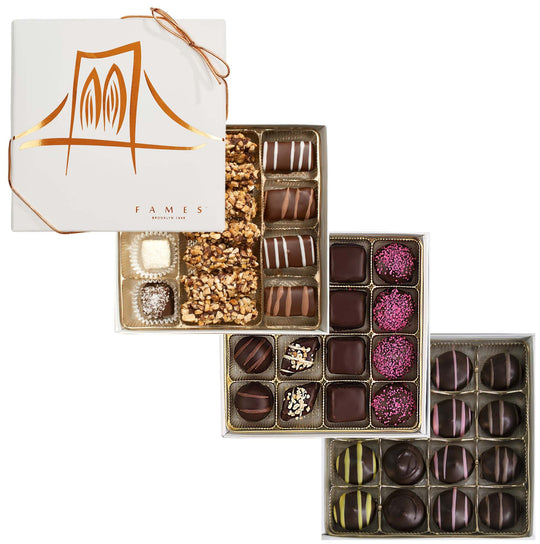Artisan Crafted Chocolate Gift Boxes, 3 Assorted Chocolate Gift Boxes,