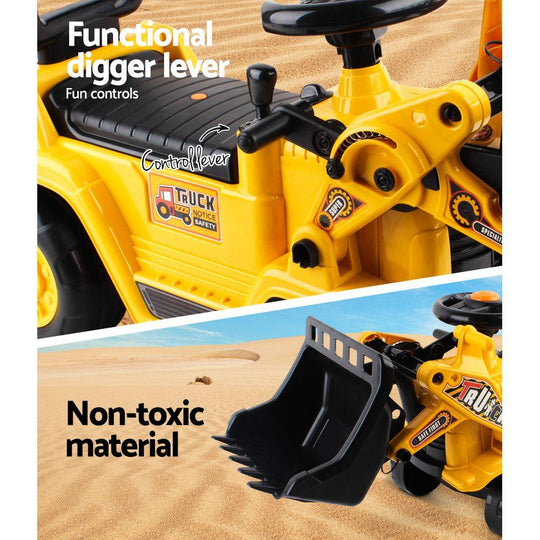 Keezi Ride On Car Toys Kids Excavator Bulldozer Sandpit Digger Car