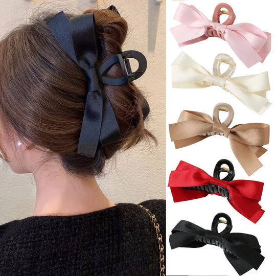 Fashion Bow Hair Claw Clips for Women Elegant Ponytail Braid Hair