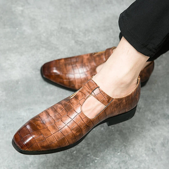 Business casual men's shoes Classic British style Fashion party and dance Plus Size 38-46 Plus Size Black leather shoes Hot