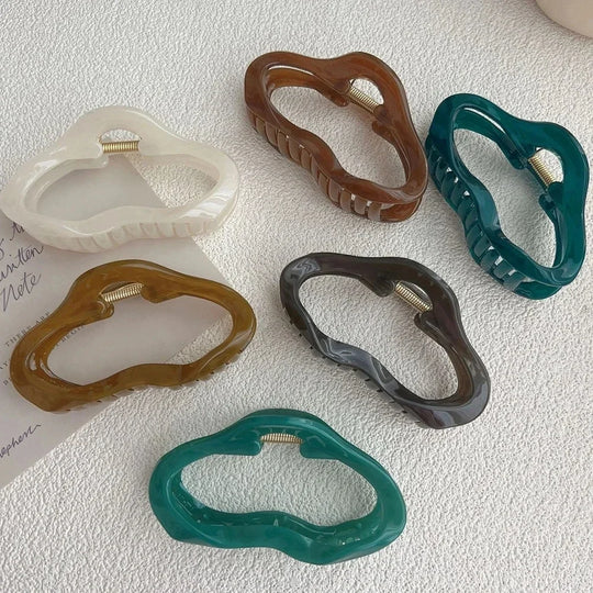 Elegant Clouds Hollow Out  Hair Claws Clip Women Girls Jelly Acrylic