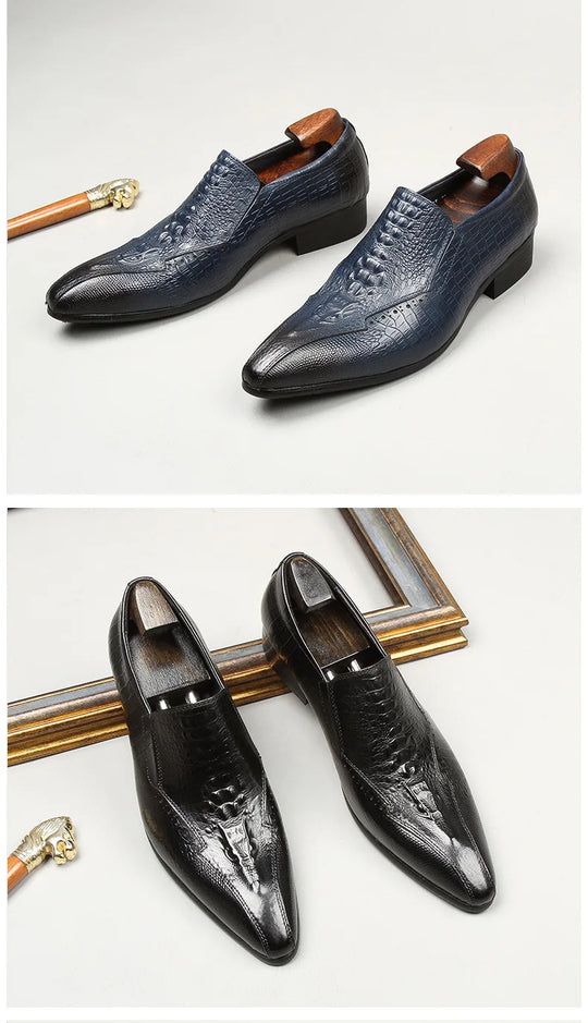Fashions Slip-on Loafers Buckle Leather Shoe Daily Casual Shoes Men's Business Formal Office Shoes Original Designer British