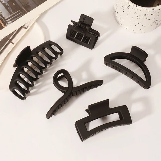 5PCS Frosted Hair Clips Simple Big Hair Claw Clips for Women Girls Thin Thick Curly Hair Jaw Clips Shark Clips Hair Accessories