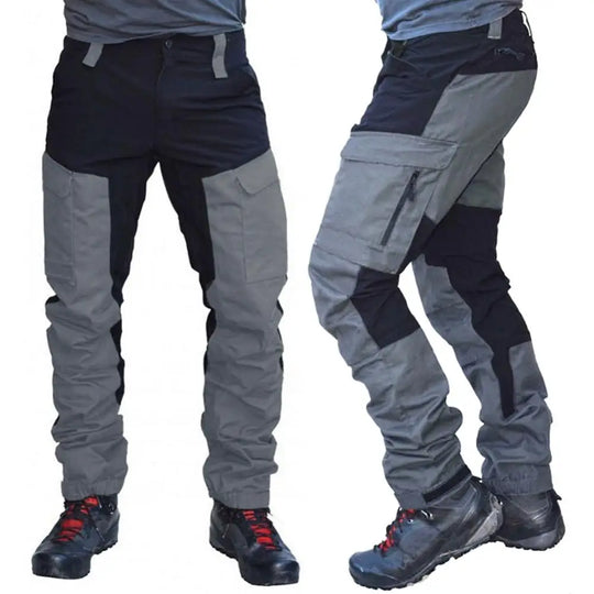 2024 Men Hiking Camping Pants Color Block Multi Pockets Wear-Resistant