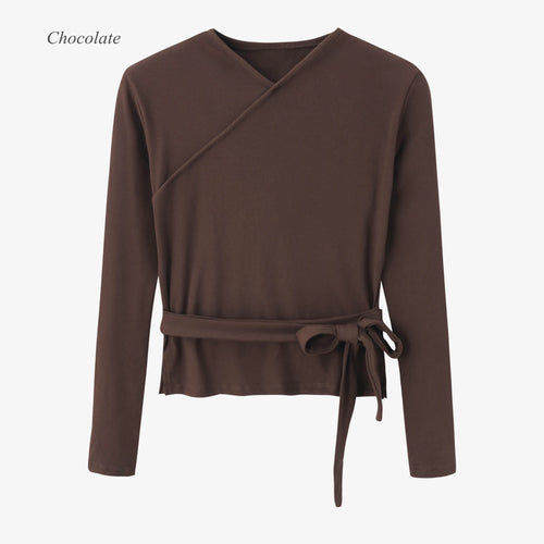 AS 2024 Autumn winter woman clothes thicken ribbing closed-fit wrap