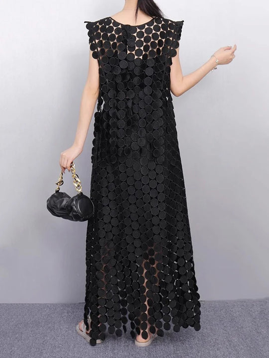Khaki Hollow Out Tassels T-shirt Half-body Skirt Two Pieces Suit New Round Neck Women Fashion Spring Summer
