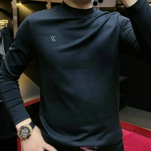 Winter Men's T-Shirt Long-Sleeved Velvet Thickeneded Sweatshirt