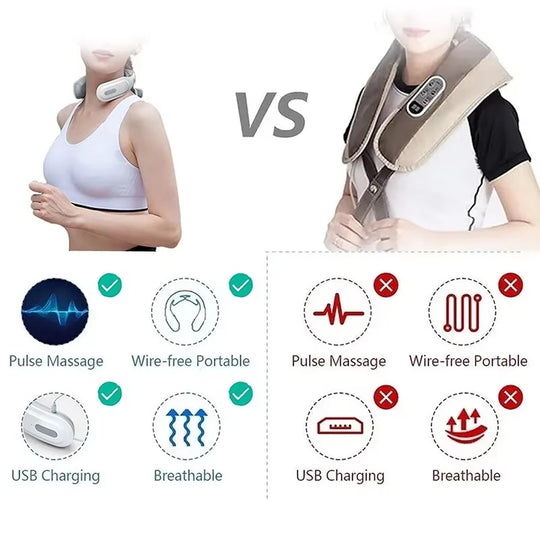 New Neck Massage Intelligent USB Rechargeable Adjustment Heating Pressing Pulse Portable Pulse Cervical Spine Massager Neck Care