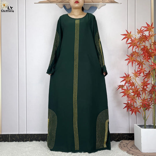 2024 New Muslim Chiffon Abayas For Women Robe Caftan Dubai Islam Clothing African Abaya Long Sleeved Fashion Dress With Turban