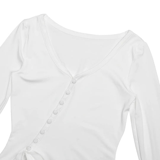 Flare Sleeve Ruffle Sexy V Neck Mini Dress Women Robe Irregular Single-breasted High Waist Slim A-line Club Dress