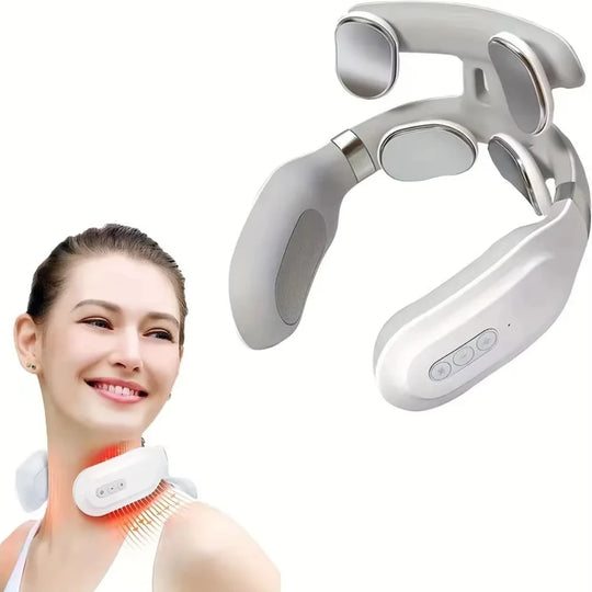 New Neck Massage Intelligent USB Rechargeable Adjustment Heating Pressing Pulse Portable Pulse Cervical Spine Massager Neck Care