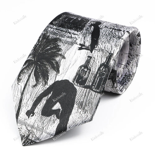 Vintage Art Oil Graffiti Print Tie Soft Touch New Design 8.5cm