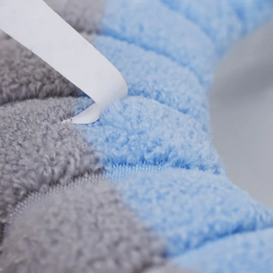 Universal Toilet Seat Cover Winter Warm Soft Seat Mat O-shaped Fleece Pad Bathroom Seat Cushion with Handle Bathroom Accessories